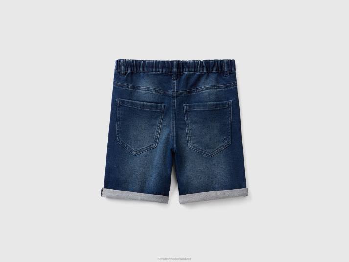 kinderen Benetton bermuda's van stretchdenim donkerblauw 4R621975