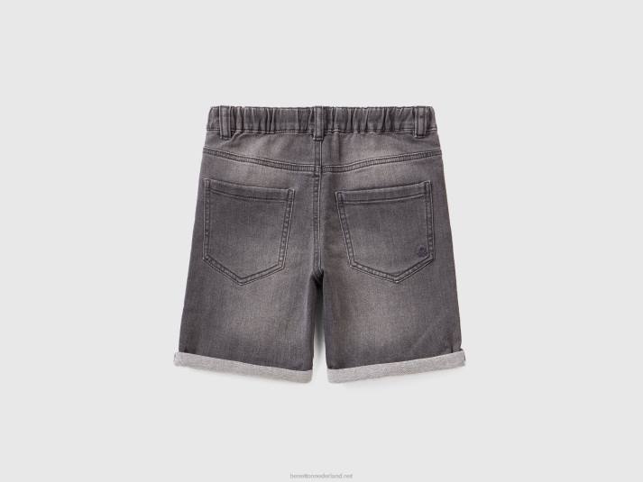 kinderen Benetton bermuda's van stretchdenim donkergrijs 4R621967