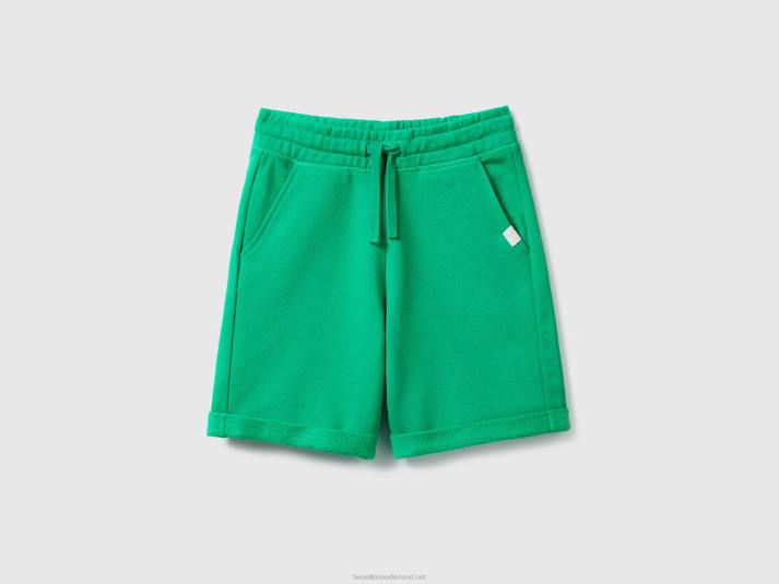 kinderen Benetton bermuda's van zuiver katoenen sweatstof groente 4R621983