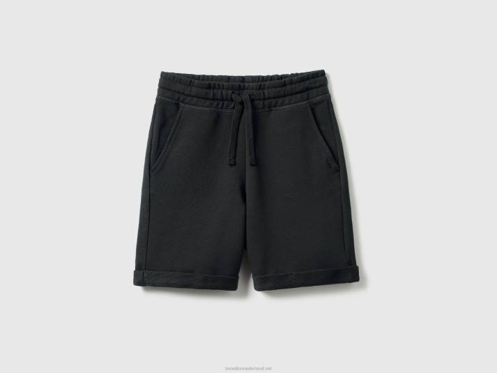 kinderen Benetton bermuda's van zuiver katoenen sweatstof zwart 4R621994
