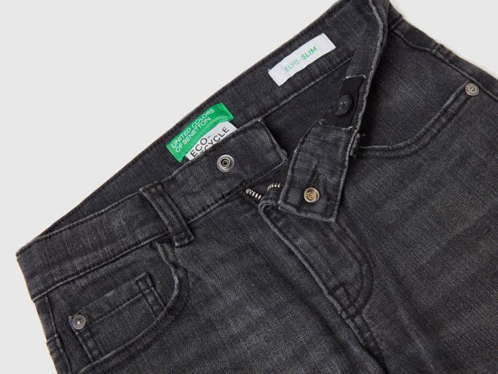 kinderen Benetton "eco-recycle" slim fit jeans zwart 4R624967