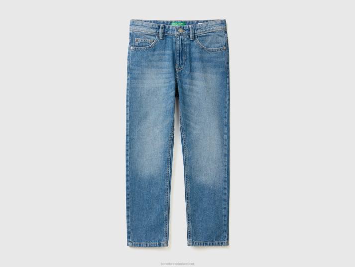 kinderen Benetton jeans met rechte pijpen blauw 4R624970