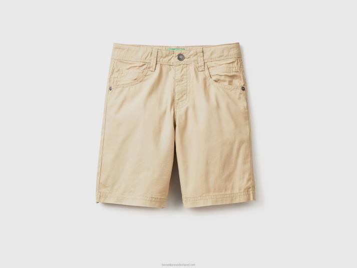 kinderen Benetton korte broek met vijf zakken beige 4R621995