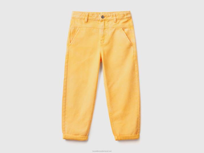 kinderen Benetton losvallende broek van katoen geel 4R624923