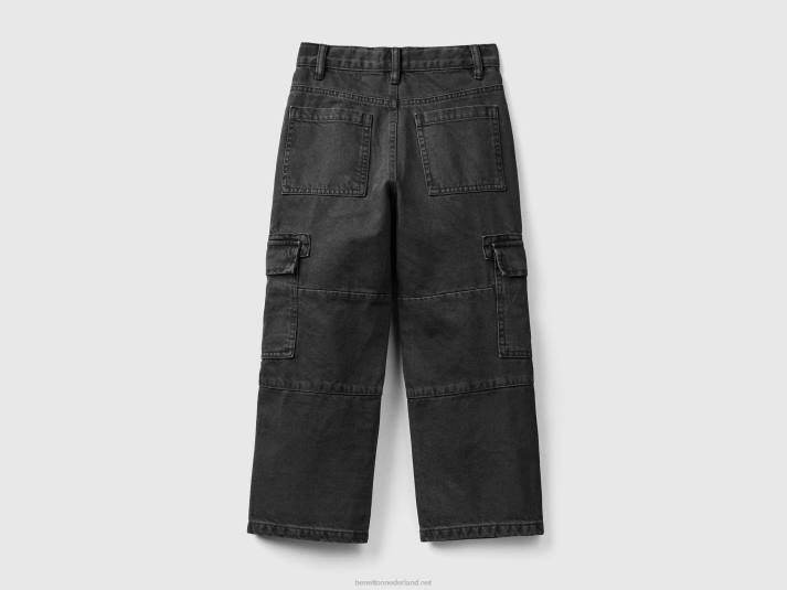 kinderen Benetton losvallende cargobroek donkergrijs 4R624949