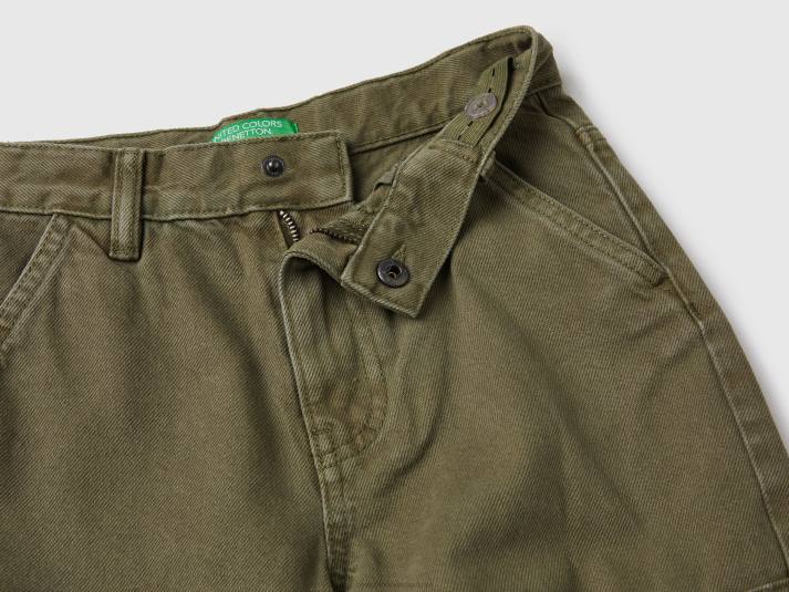 kinderen Benetton losvallende cargobroek militair groen 4R621977