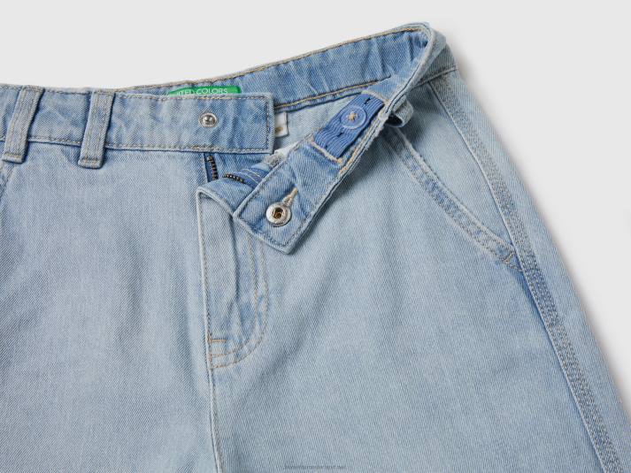 kinderen Benetton losvallende cargojeans lichtblauw 4R622002