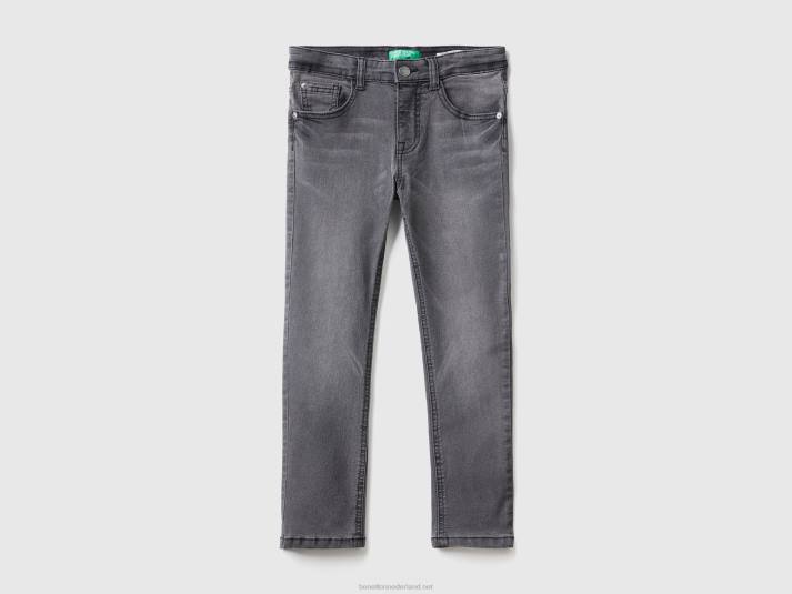 kinderen Benetton skinny jeans met vijf zakken zwart 4R624973