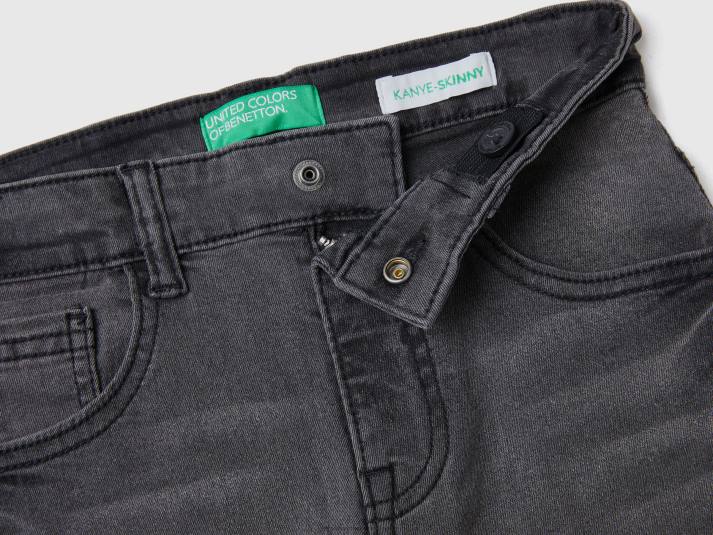 kinderen Benetton skinny jeans met vijf zakken zwart 4R624973