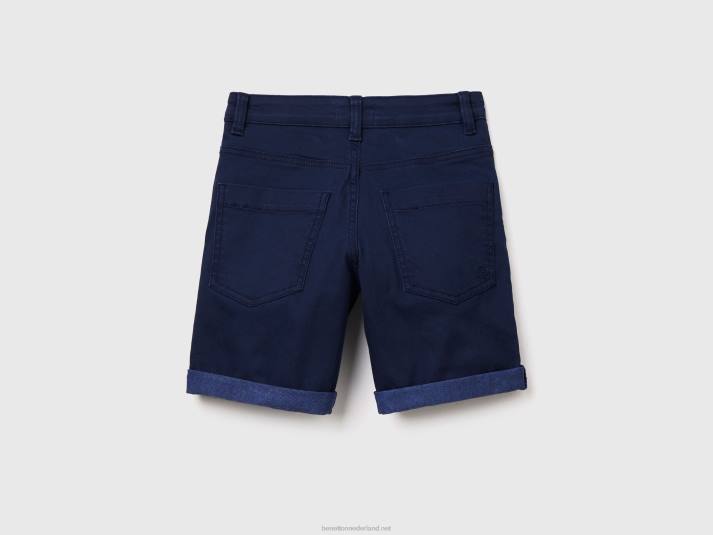 kinderen Benetton slim fit bermuda's donkerblauw 4R621963