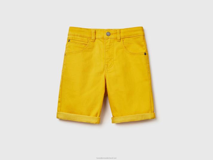 kinderen Benetton slim fit bermuda's geel 4R624965