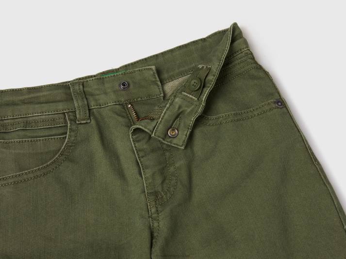 kinderen Benetton slim fit bermuda's militair groen 4R621978