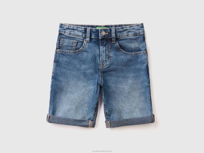 kinderen Benetton slim fit bermuda's van "eco-recycle" denim blauw 4R624947
