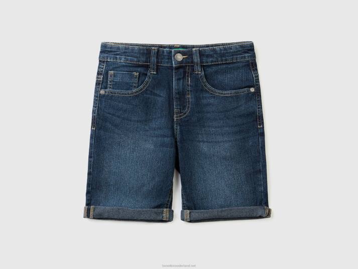 kinderen Benetton slim fit bermuda's van "eco-recycle" denim donkerblauw 4R621997