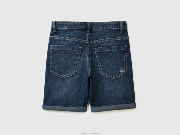 kinderen Benetton slim fit bermuda's van "eco-recycle" denim donkerblauw 4R621997