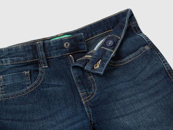 kinderen Benetton slim fit bermuda's van "eco-recycle" denim donkerblauw 4R621997