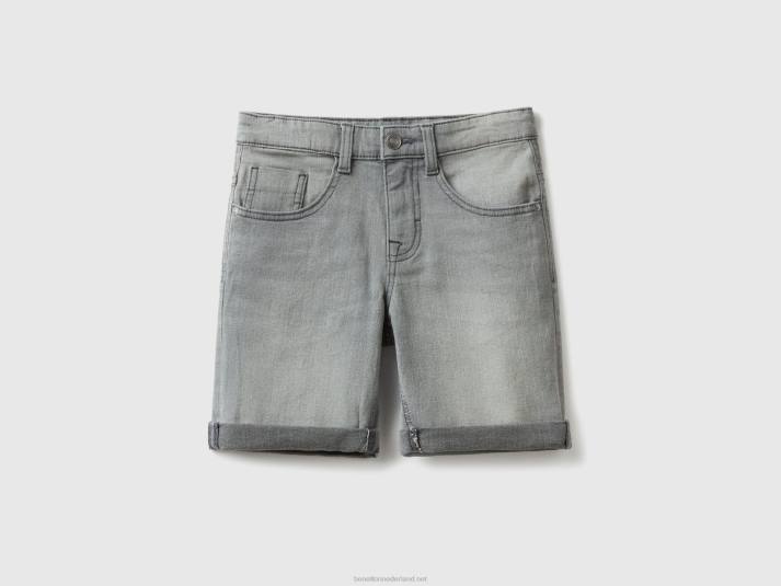 kinderen Benetton slim fit bermuda's van "eco-recycle" denim grijs 4R621949