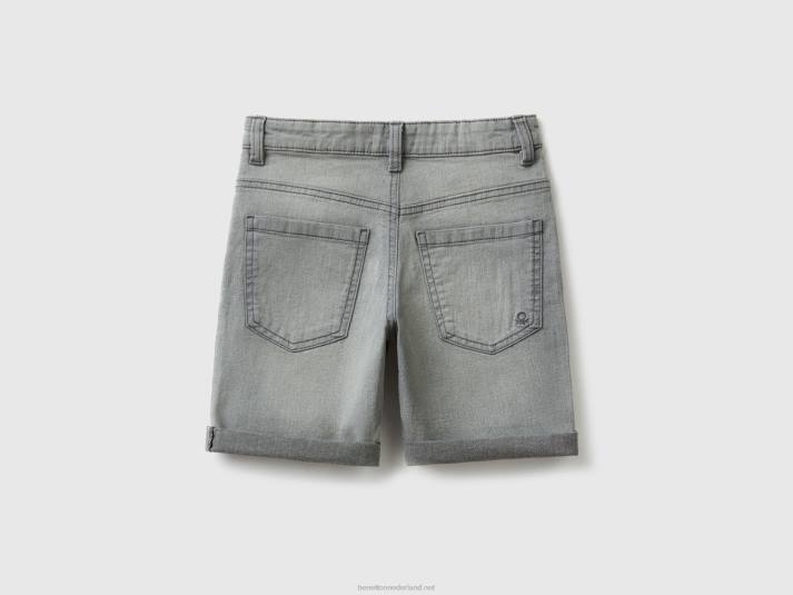 kinderen Benetton slim fit bermuda's van "eco-recycle" denim grijs 4R621949