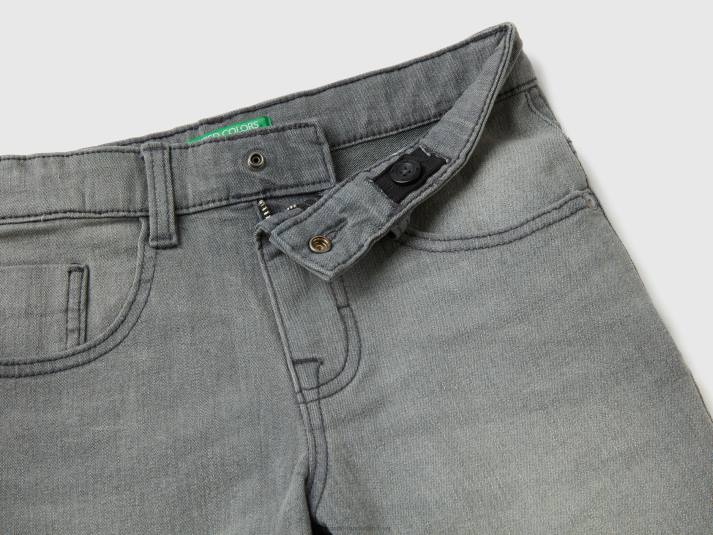 kinderen Benetton slim fit bermuda's van "eco-recycle" denim grijs 4R621949