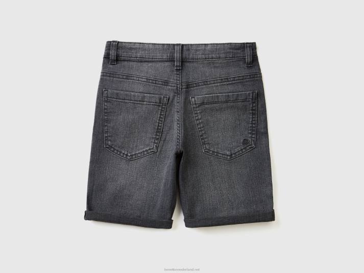 kinderen Benetton slim fit bermuda's van "eco-recycle" denim zwart 4R624940