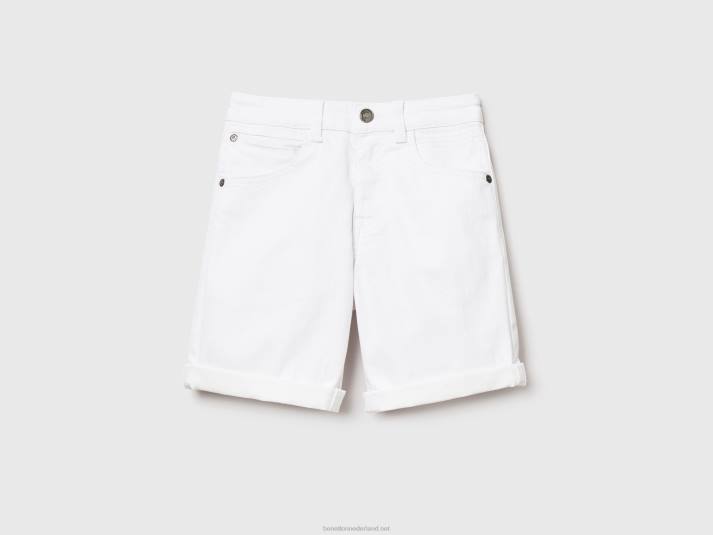 kinderen Benetton slim fit bermuda's wit 4R622001