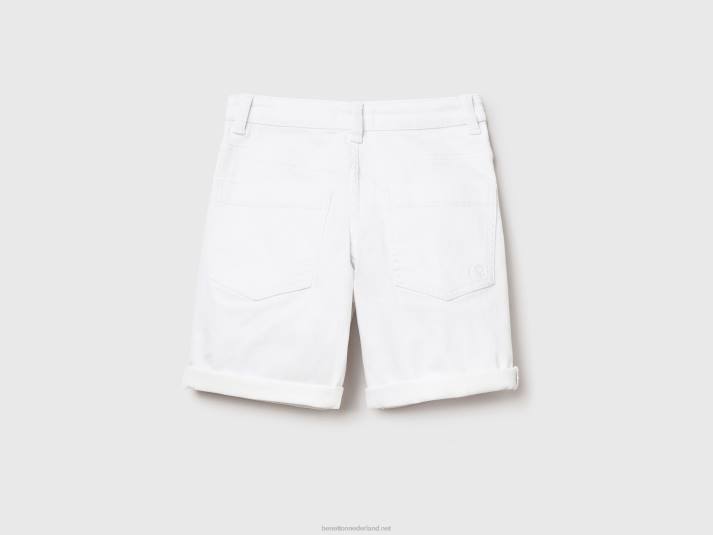 kinderen Benetton slim fit bermuda's wit 4R622001