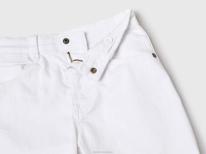 kinderen Benetton slim fit bermuda's wit 4R622001