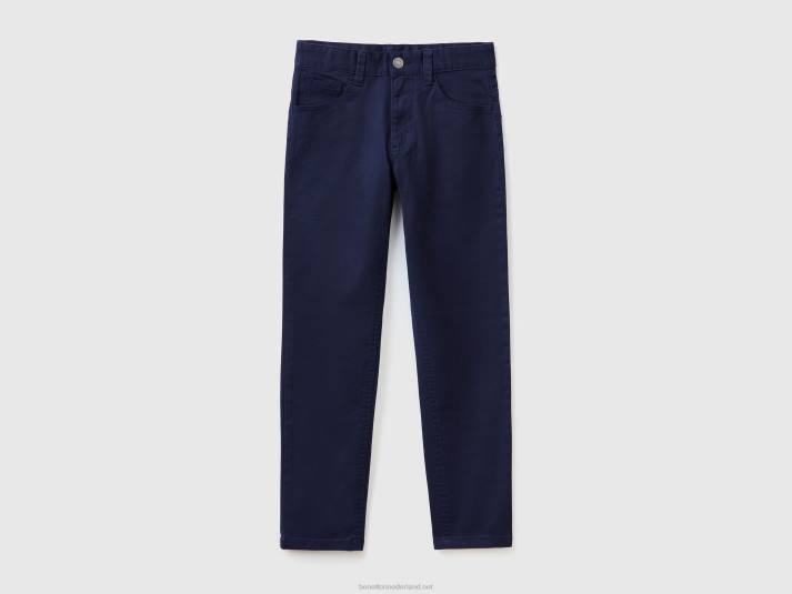 kinderen Benetton slimfit broek met vijf zakken donkerblauw 4R624928