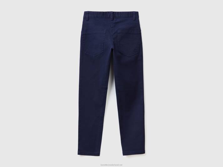 kinderen Benetton slimfit broek met vijf zakken donkerblauw 4R624928