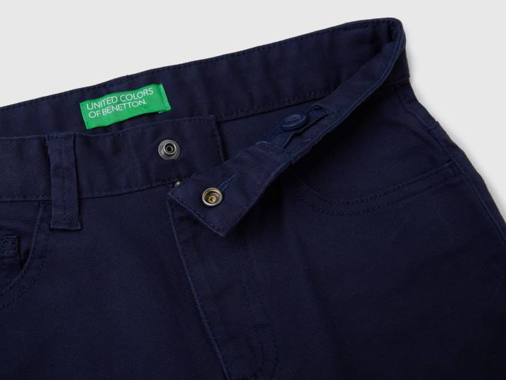 kinderen Benetton slimfit broek met vijf zakken donkerblauw 4R624928