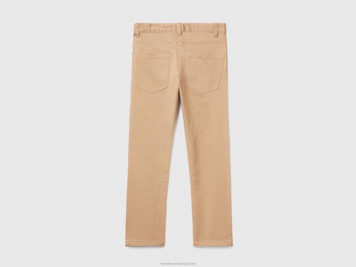 kinderen Benetton slimfit broek met vijf zakken kameel 4R624961