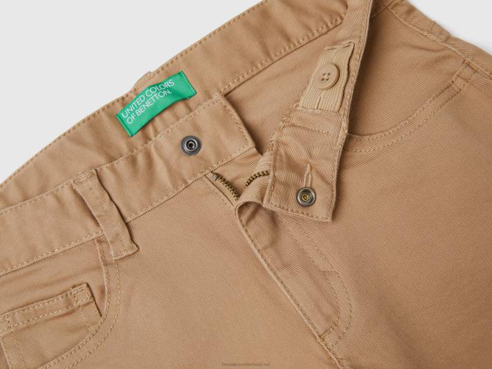kinderen Benetton slimfit broek met vijf zakken kameel 4R624961