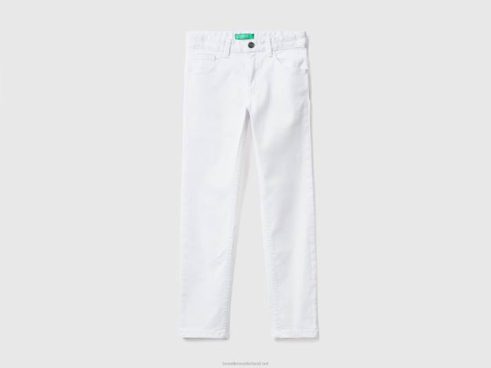 kinderen Benetton slimfit broek met vijf zakken wit 4R624948
