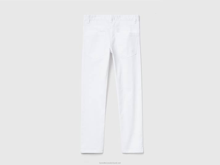 kinderen Benetton slimfit broek met vijf zakken wit 4R624948