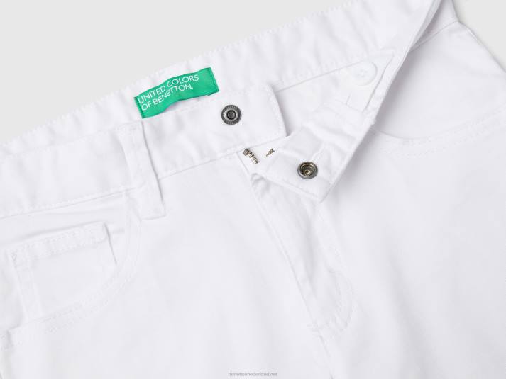 kinderen Benetton slimfit broek met vijf zakken wit 4R624948