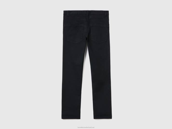 kinderen Benetton slimfit broek met vijf zakken zwart 4R624924