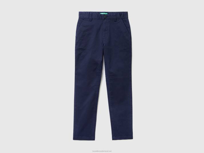 kinderen Benetton slimfit chino van stretchkatoen donkerblauw 4R621965
