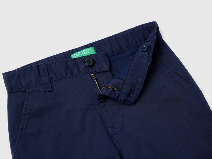 kinderen Benetton slimfit chino van stretchkatoen donkerblauw 4R621965