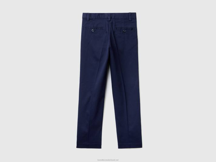 kinderen Benetton slimfit chino van stretchkatoen donkerblauw 4R621970