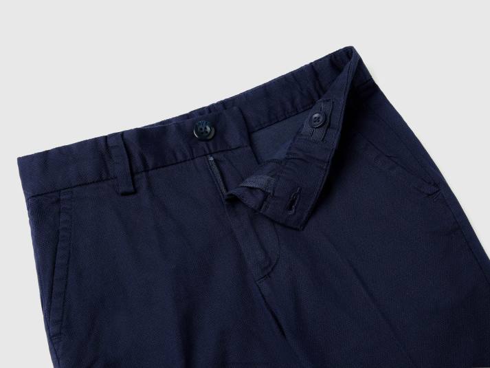 kinderen Benetton slimfit chino van stretchkatoen donkerblauw 4R621970