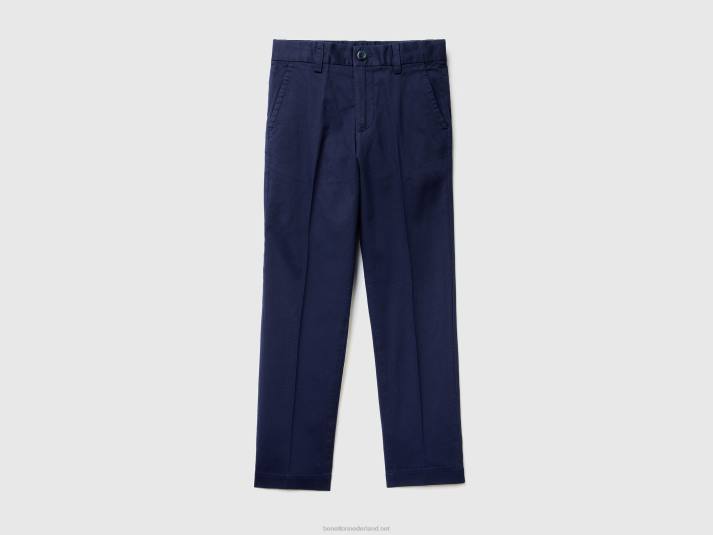 kinderen Benetton slimfit chino van stretchkatoen donkerblauw 4R624954