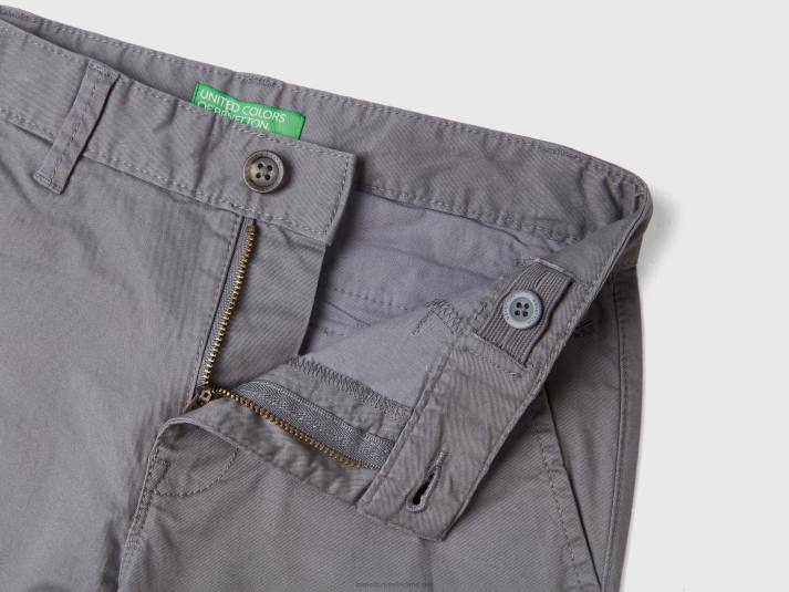 kinderen Benetton slimfit chino van stretchkatoen donkergrijs 4R624962