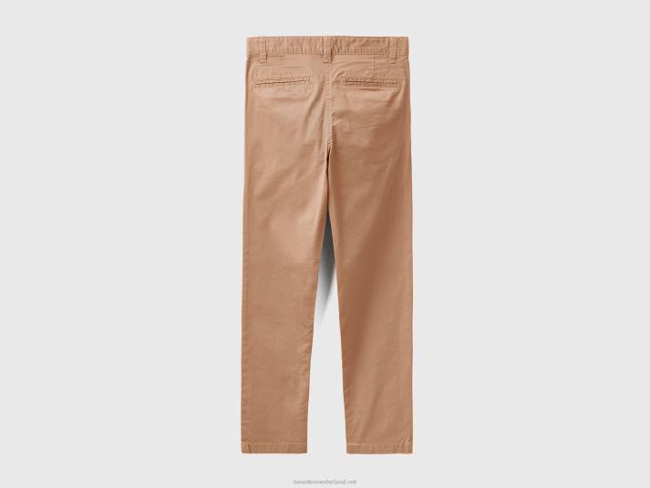 kinderen Benetton slimfit chino van stretchkatoen kameel 4R621992
