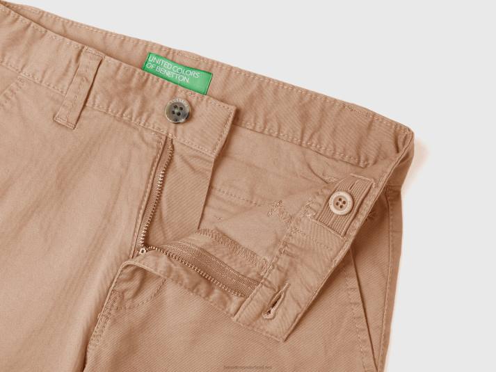 kinderen Benetton slimfit chino van stretchkatoen kameel 4R624952