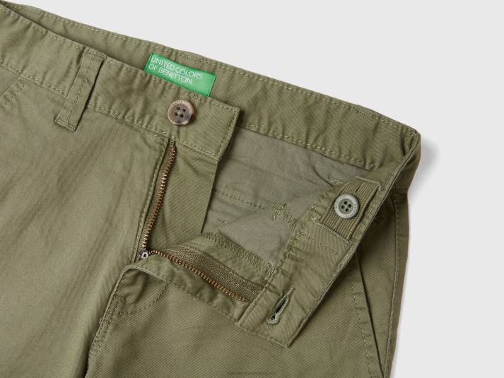 kinderen Benetton slimfit chino van stretchkatoen militair groen 4R621976