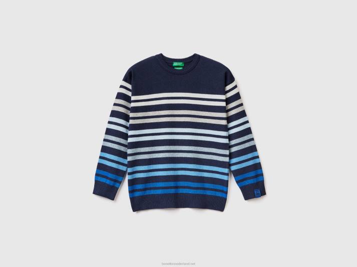 kinderen Benetton gestreepte trui blauw 4R626045