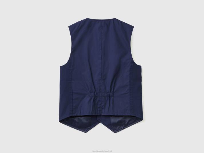 kinderen Benetton gevoerd vest met knopen donkerblauw 4R621626