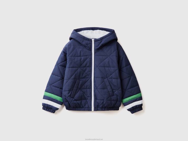 kinderen Benetton gewatteerd bomberjack van nylon donkerblauw 4R624756