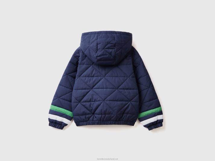 kinderen Benetton gewatteerd bomberjack van nylon donkerblauw 4R624756