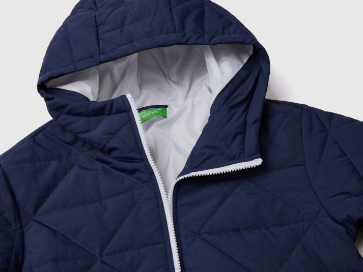 kinderen Benetton gewatteerd bomberjack van nylon donkerblauw 4R624756